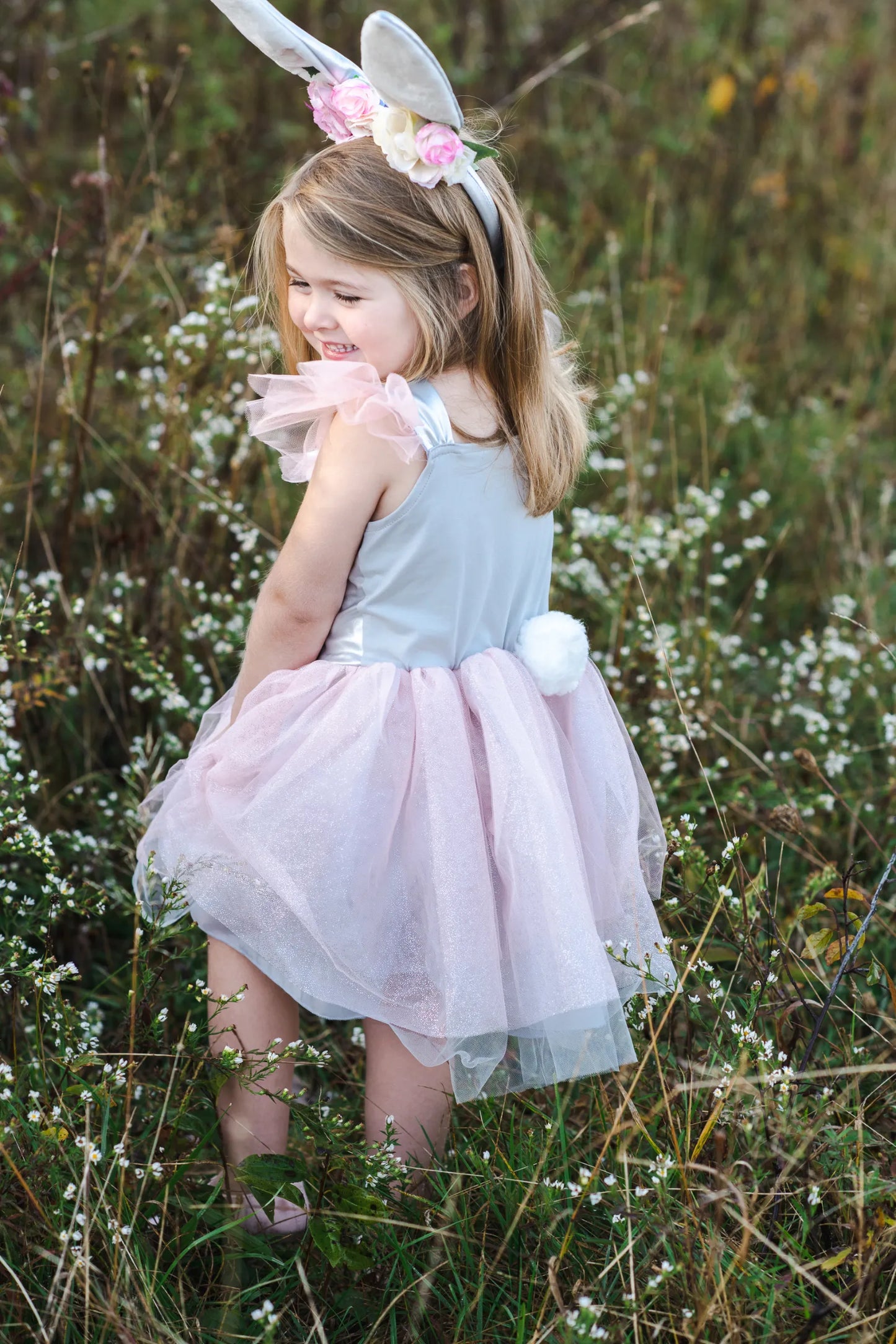 Woodland Bunny Dress With Headband, Dress-Up Costume For Kids 3-4