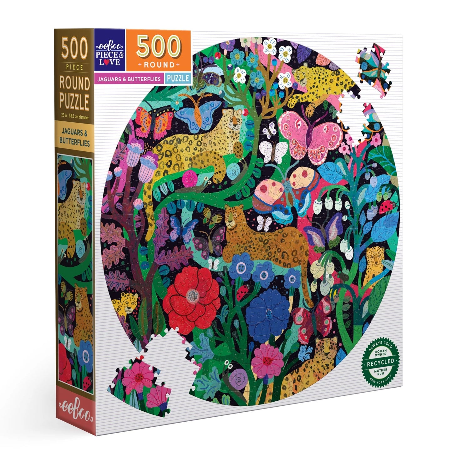 EEBOO PUZZLE 500 RD JAGUARS AND BUTTERFLIES