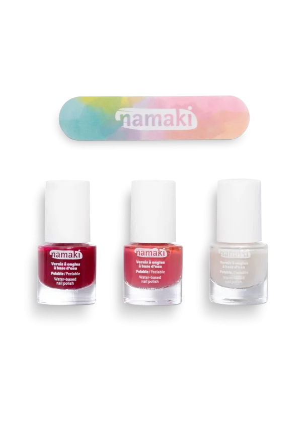 Water-based Nail Polishes Set of 3 + Nail Fruty Sorbet