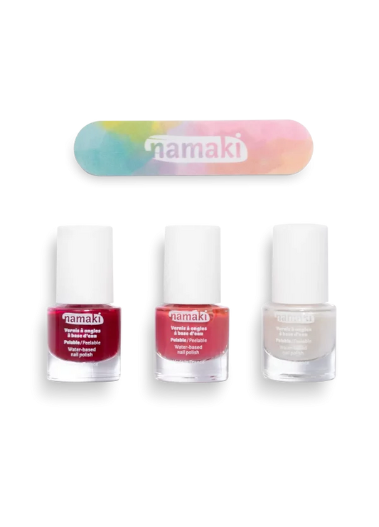 Water-based Nail Polishes Set of 3 + Nail Fruty Sorbet