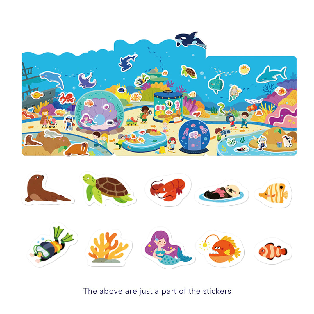Reusable Jelly Sticker Set  - Incredible Aquarium, Mideer