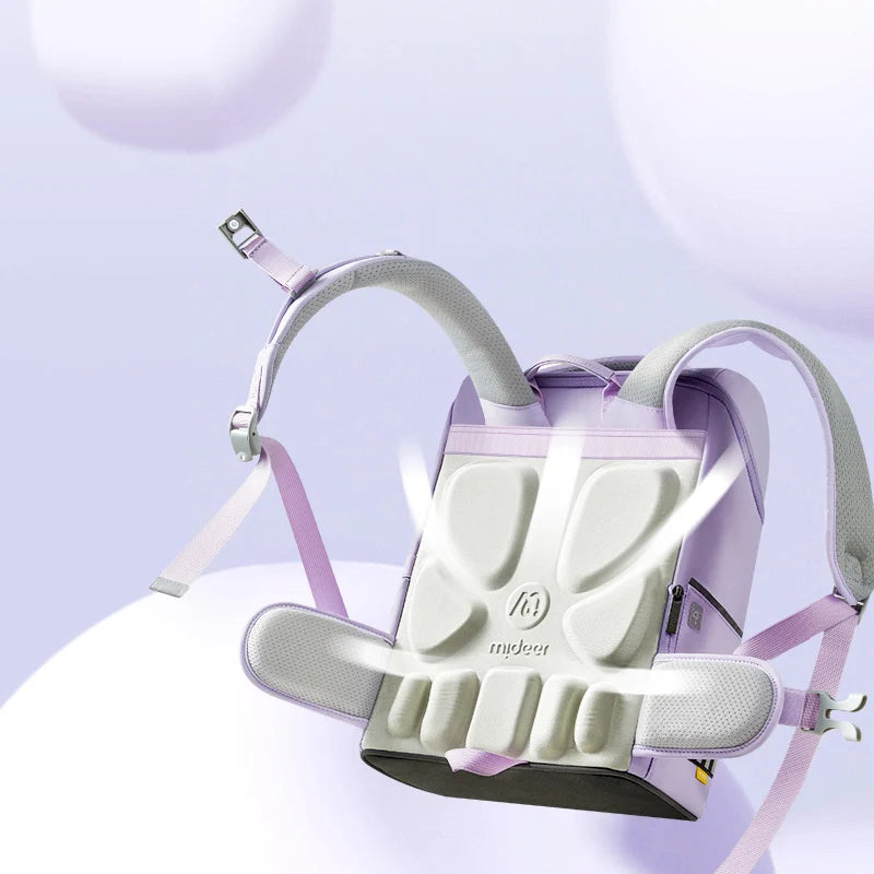 Purple 3D Waist-Relief Backpack for Kids 6+
