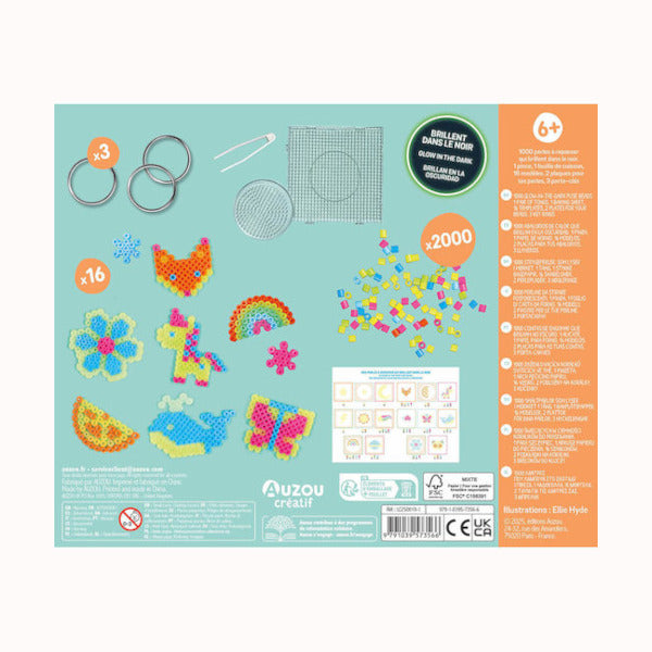 My artistic kit: Fuse beads glow in the dark, AUZOU