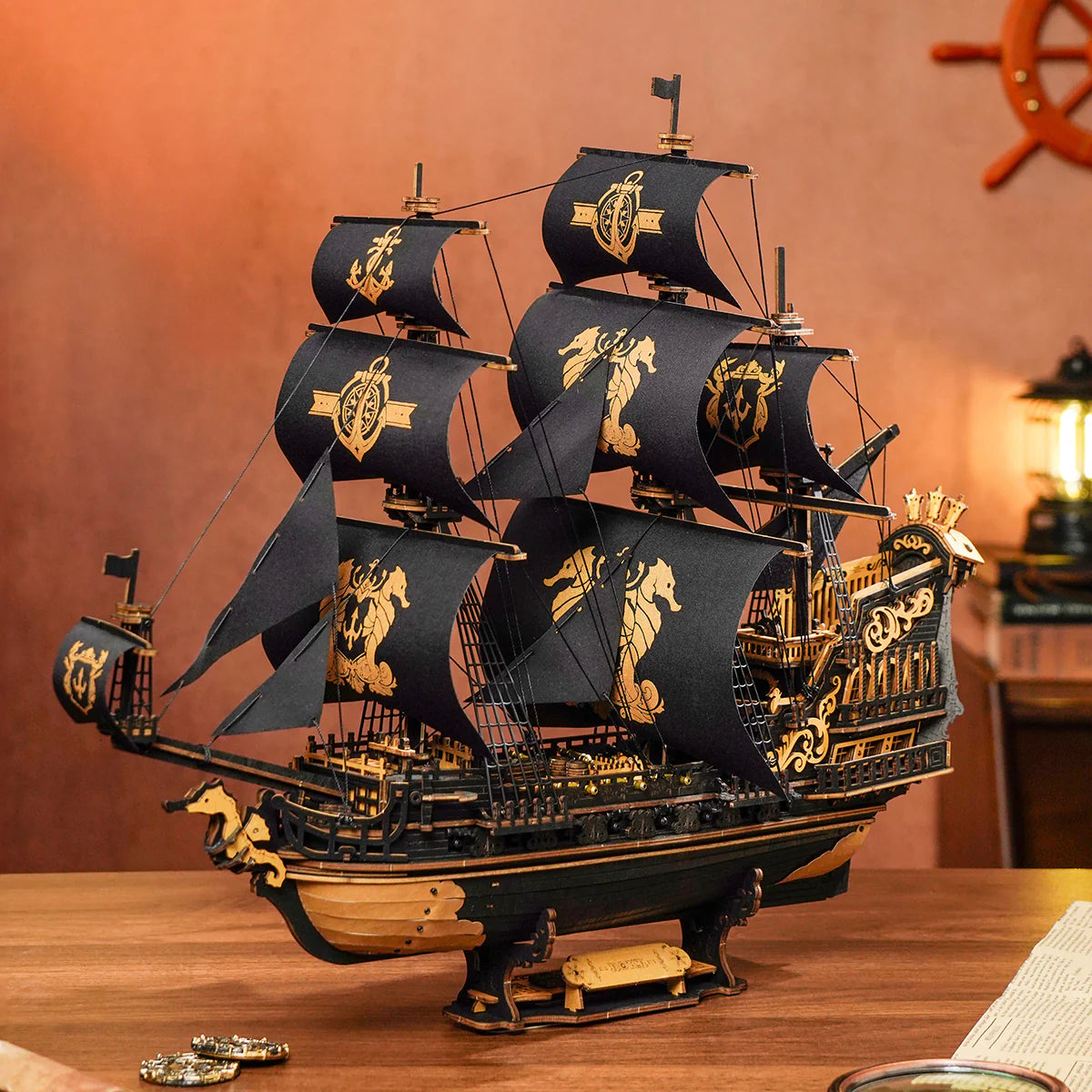 3D Wooden Puzzle: The Seahorse Barque MCB02, ROKR