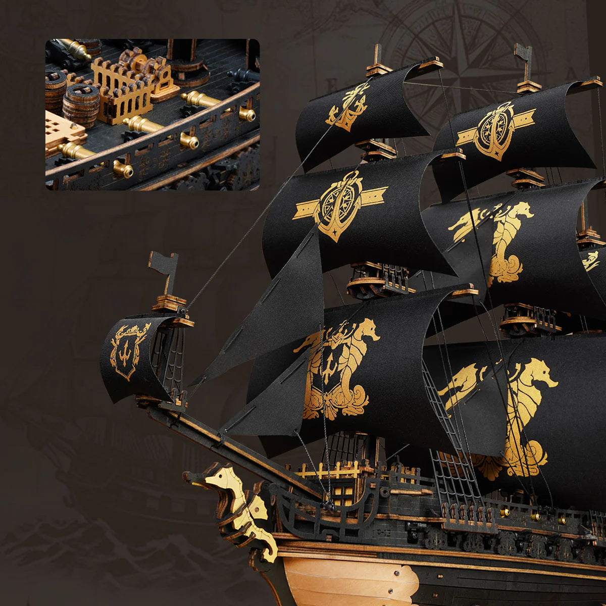 3D Wooden Puzzle: The Seahorse Barque MCB02, ROKR