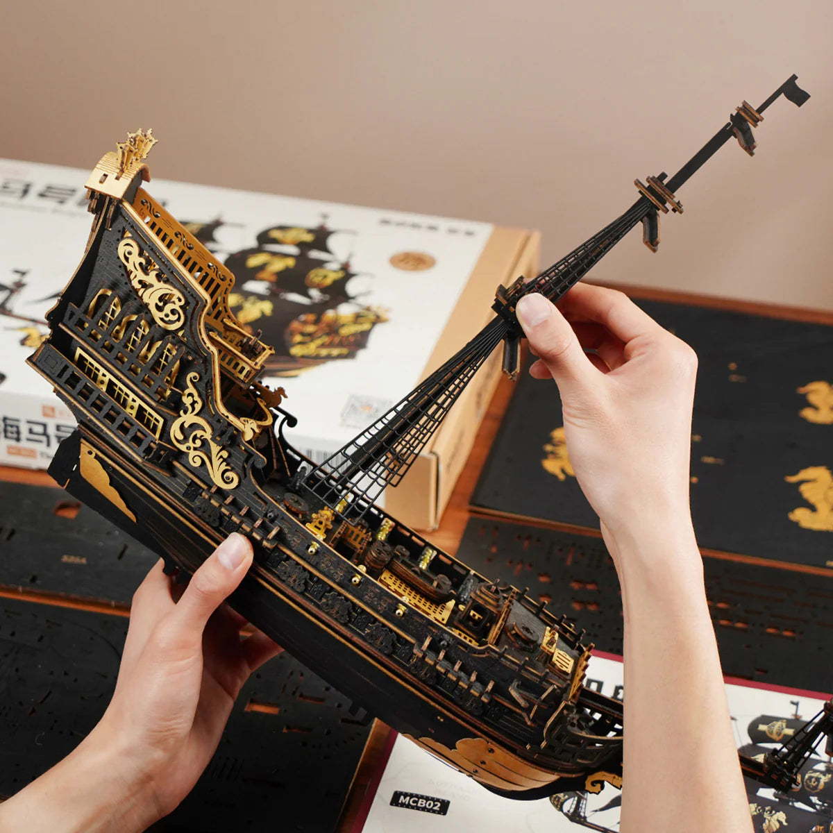 3D Wooden Puzzle: The Seahorse Barque MCB02, ROKR