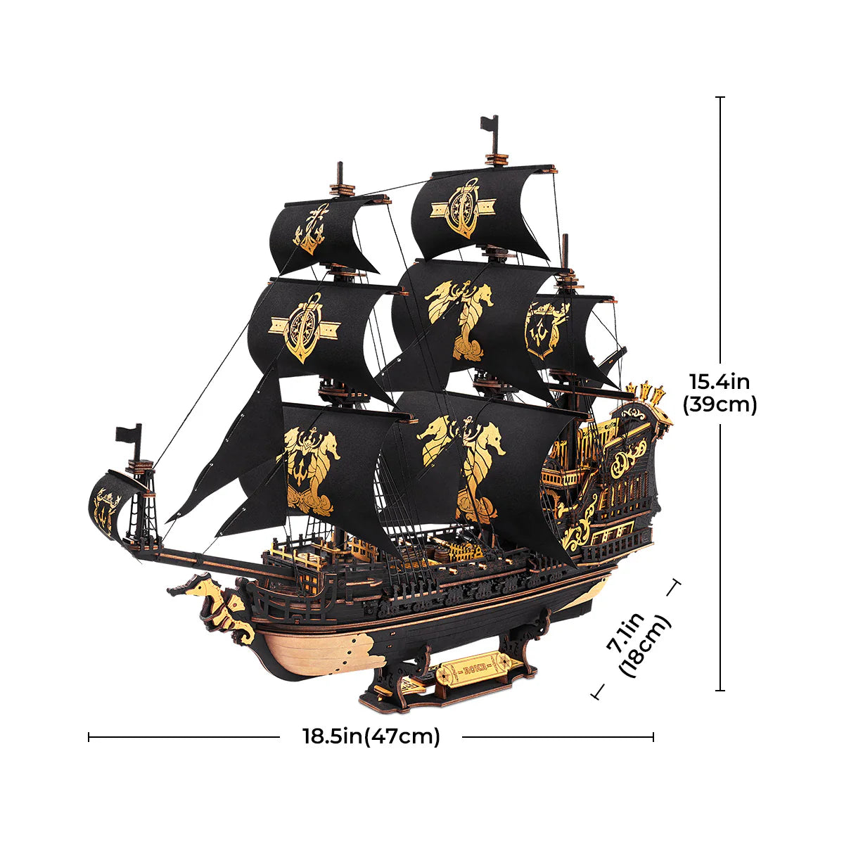 3D Wooden Puzzle: The Seahorse Barque MCB02, ROKR