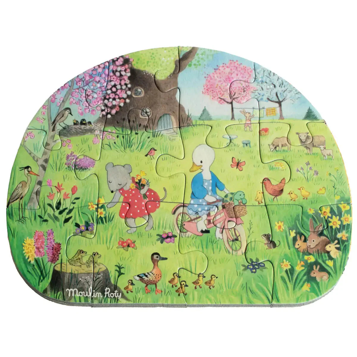 4 Mini Puzzles Seasons 4x12 Pieces, La Grande Famille, Moulin Roty