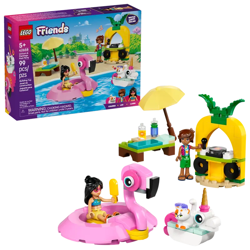 LEGO Friends Unicorn & Flamingo Pool Party 42658