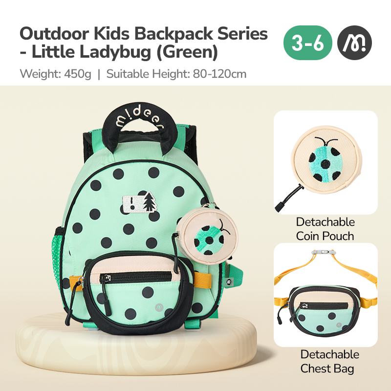 Little Green Ladybug, Outing Backpack for Kids 3+