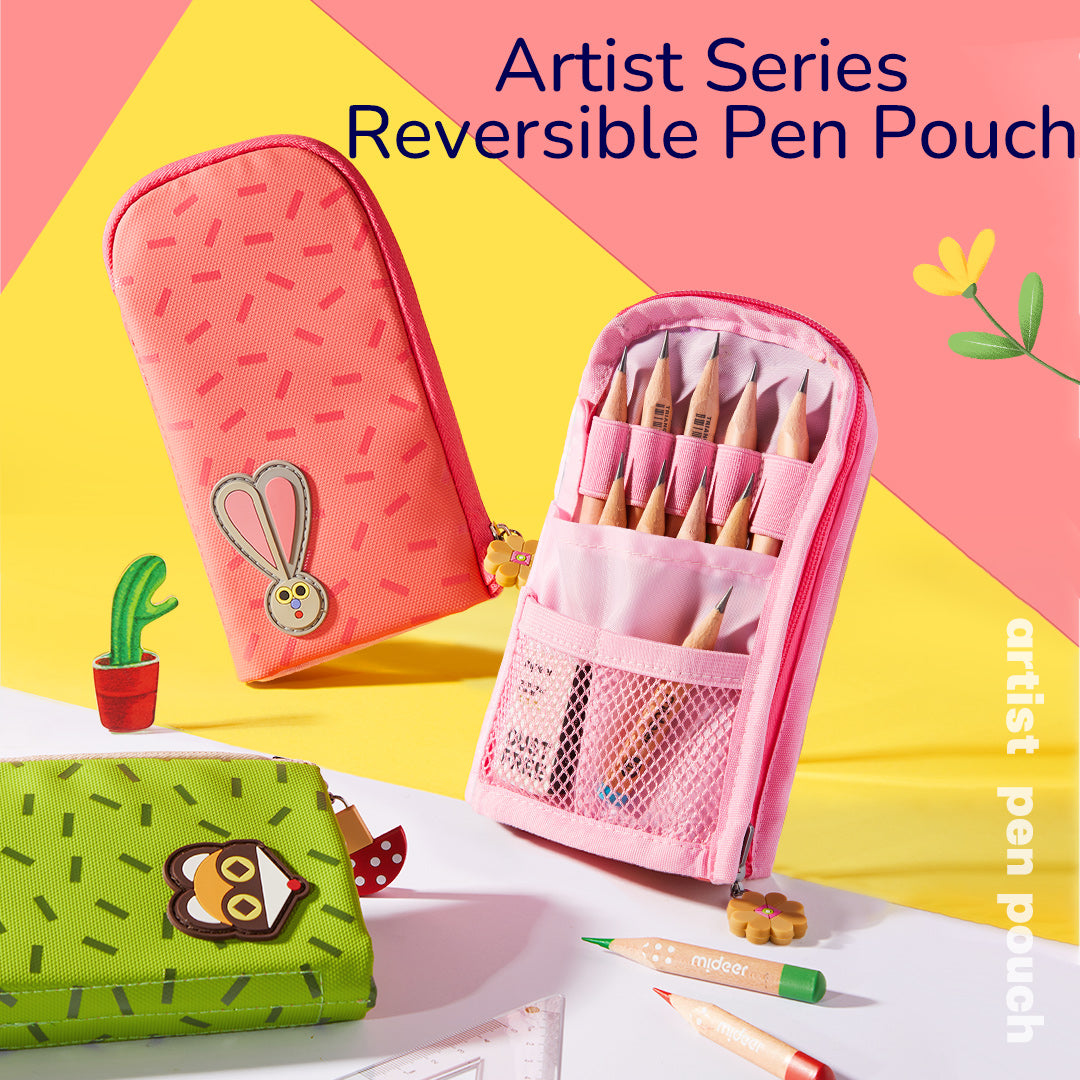 Artist Reversible Twins Pen Pouch - Little Raccoon