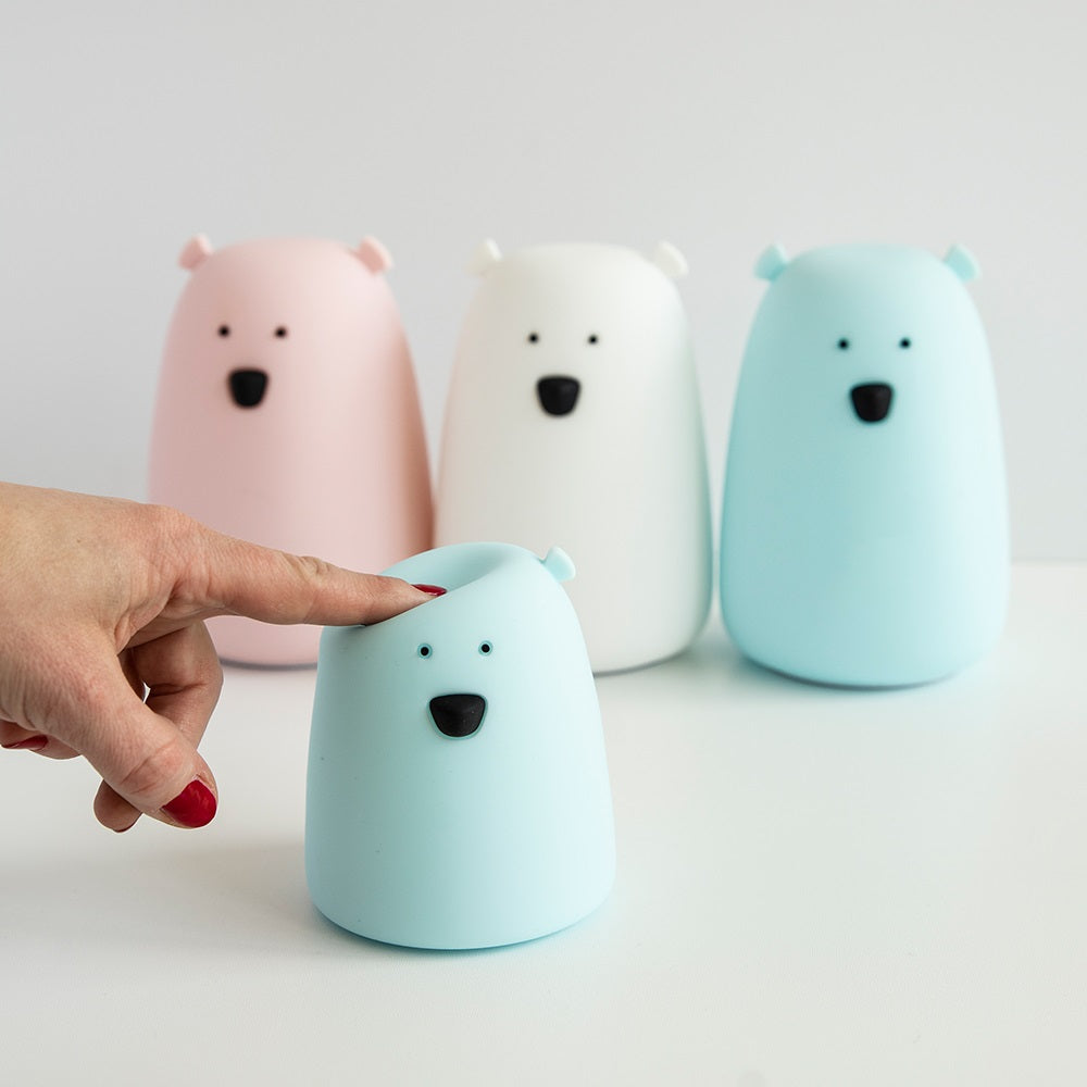 Rabbit & Friends Small Bear Nightlight - Blue