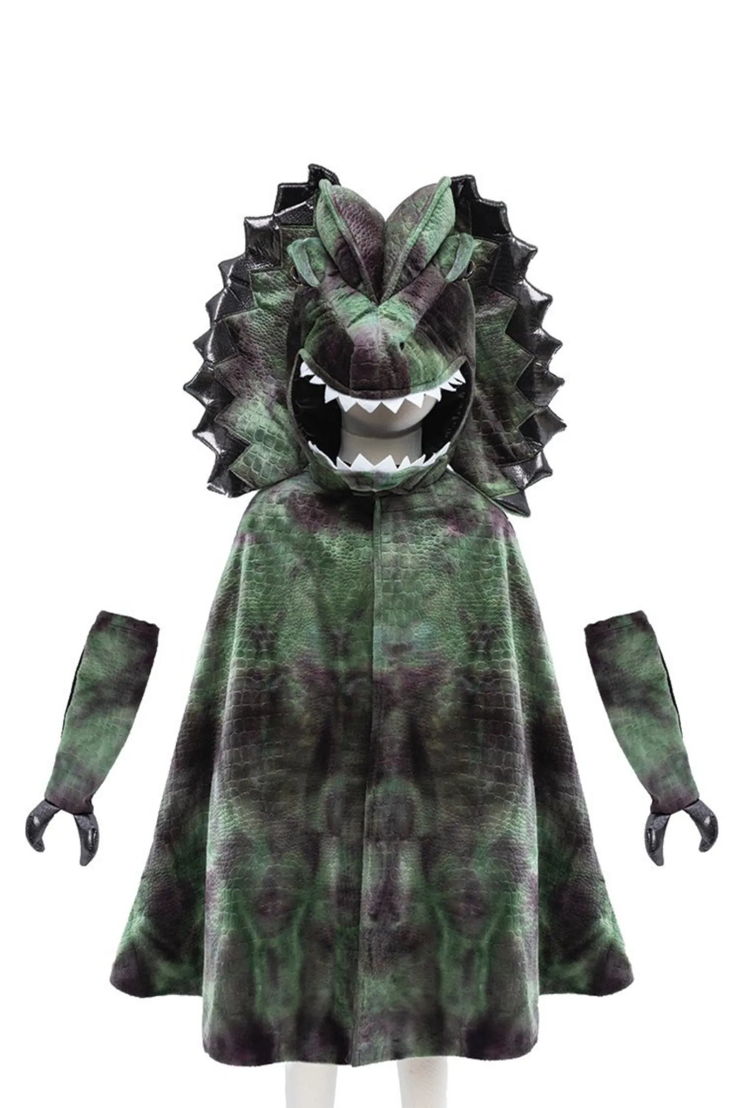 Grandasaurus Dilophosaurus Cape With Claws, Dinosaur Costume, For Kids 4-6