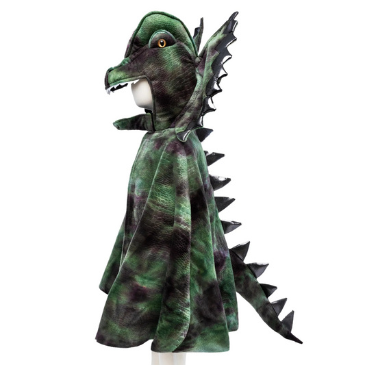 Grandasaurus Dilophosaurus Cape With Claws, Dinosaur Costume, For Kids 4-6