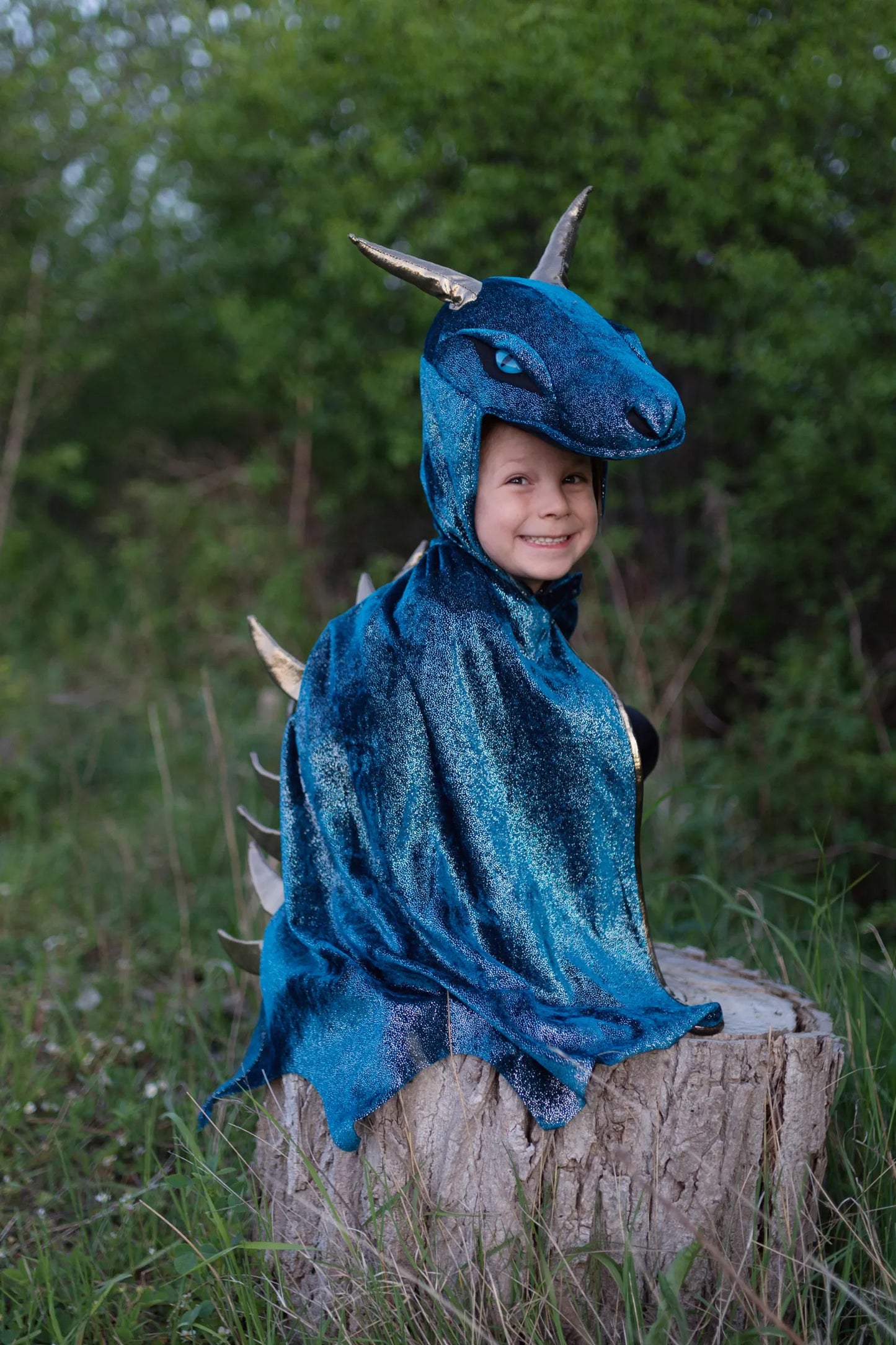 Starry Night Dragon Costume Cape For Kids 7-8
