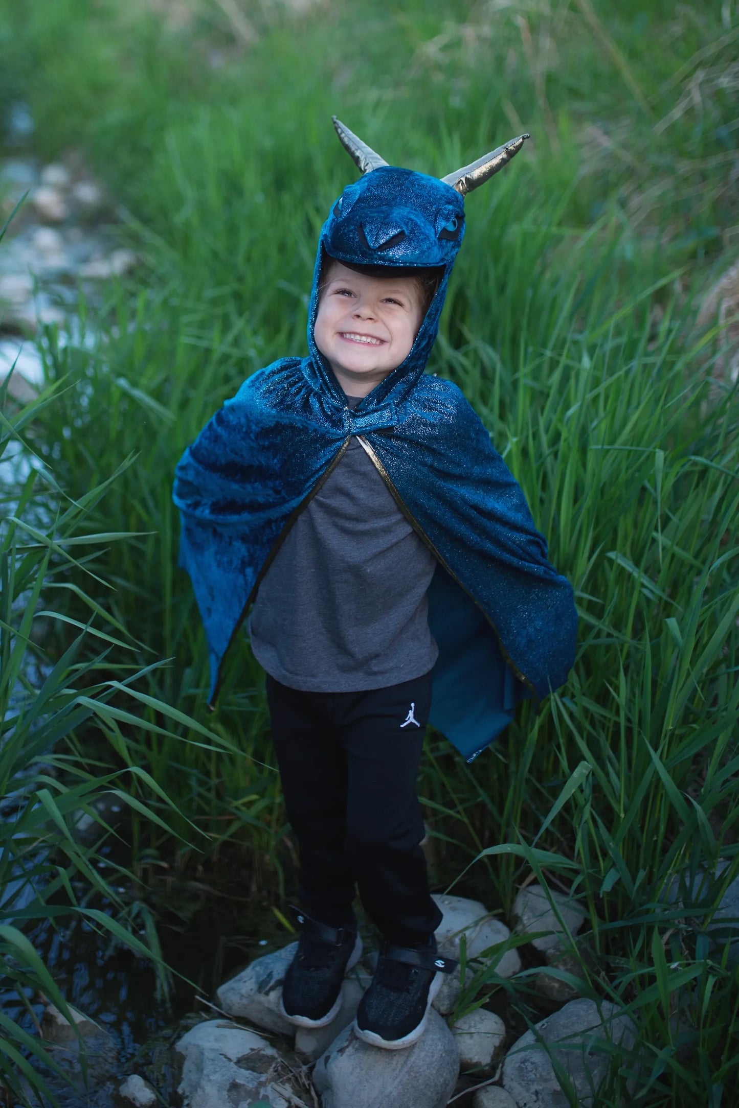 Starry Night Dragon Costume Cape For Kids 7-8