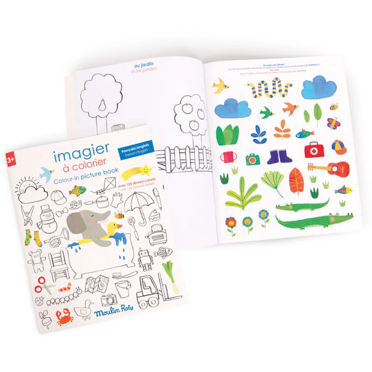 Coloring book with 125 stickers