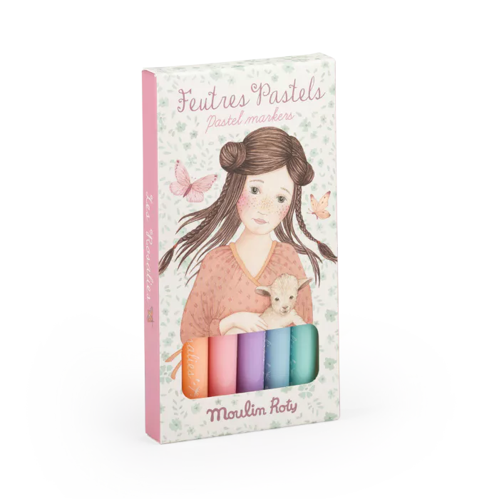 6 pastel felt pens: Les Rosalies, Moulin Roty