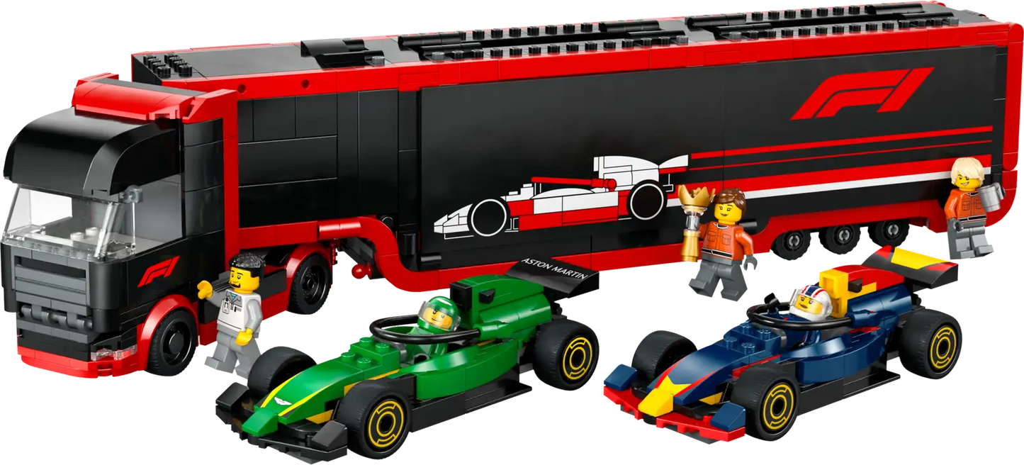 F1 Truck with RB20 & AMR24 F1 Cars 60445, LEGO City