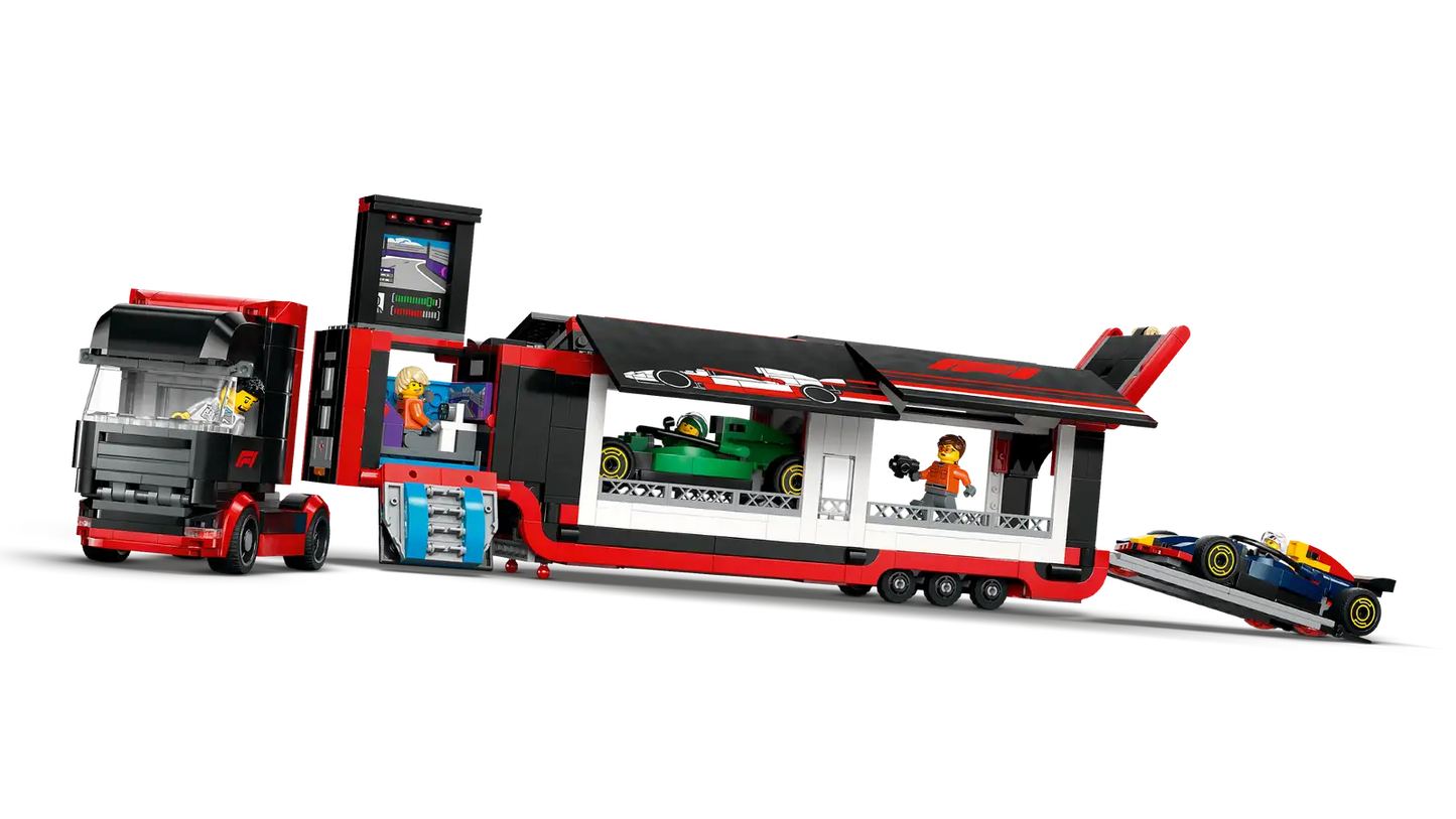 F1 Truck with RB20 & AMR24 F1 Cars 60445, LEGO City