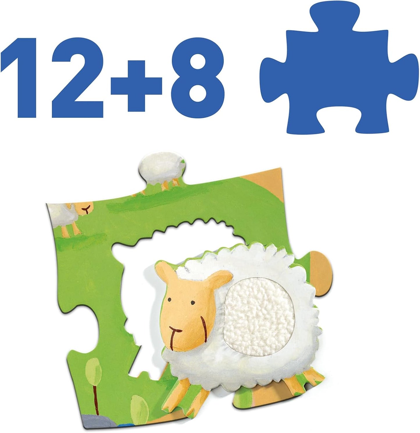 Djeco Giant puzzles Tactile farm puzzle - 12+8pcs
