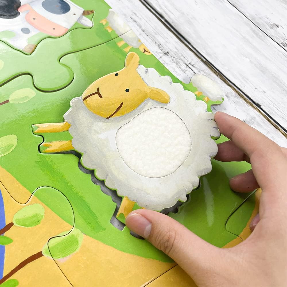 Djeco Giant puzzles Tactile farm puzzle - 12+8pcs