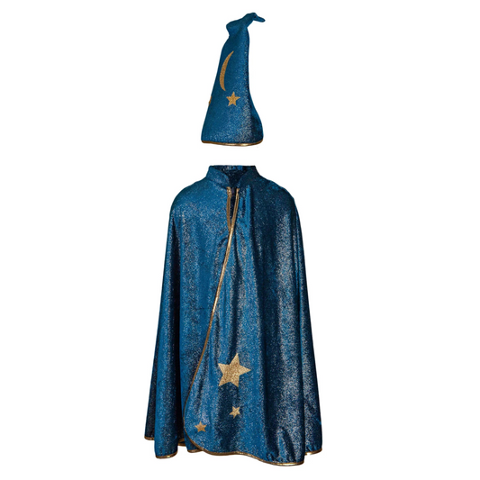 Starry Night Wizard Cape With Hat For Kids 5-6