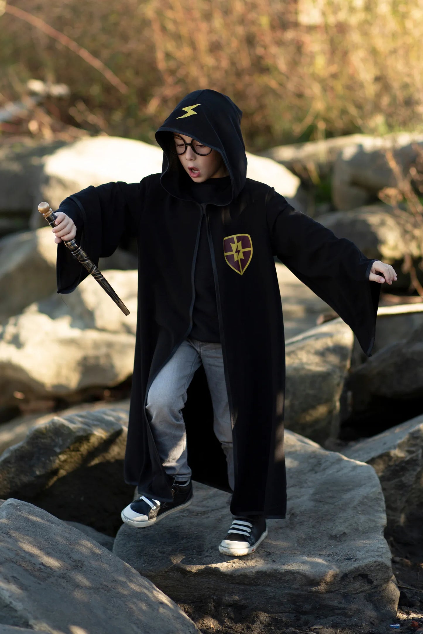 Wizard Cloak With Glasses For Kids 7-8