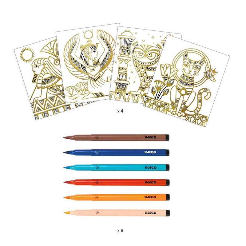 Egypt: Artistic Colour Set, Ancient Egyptian-Themed Colouring Kit 6+