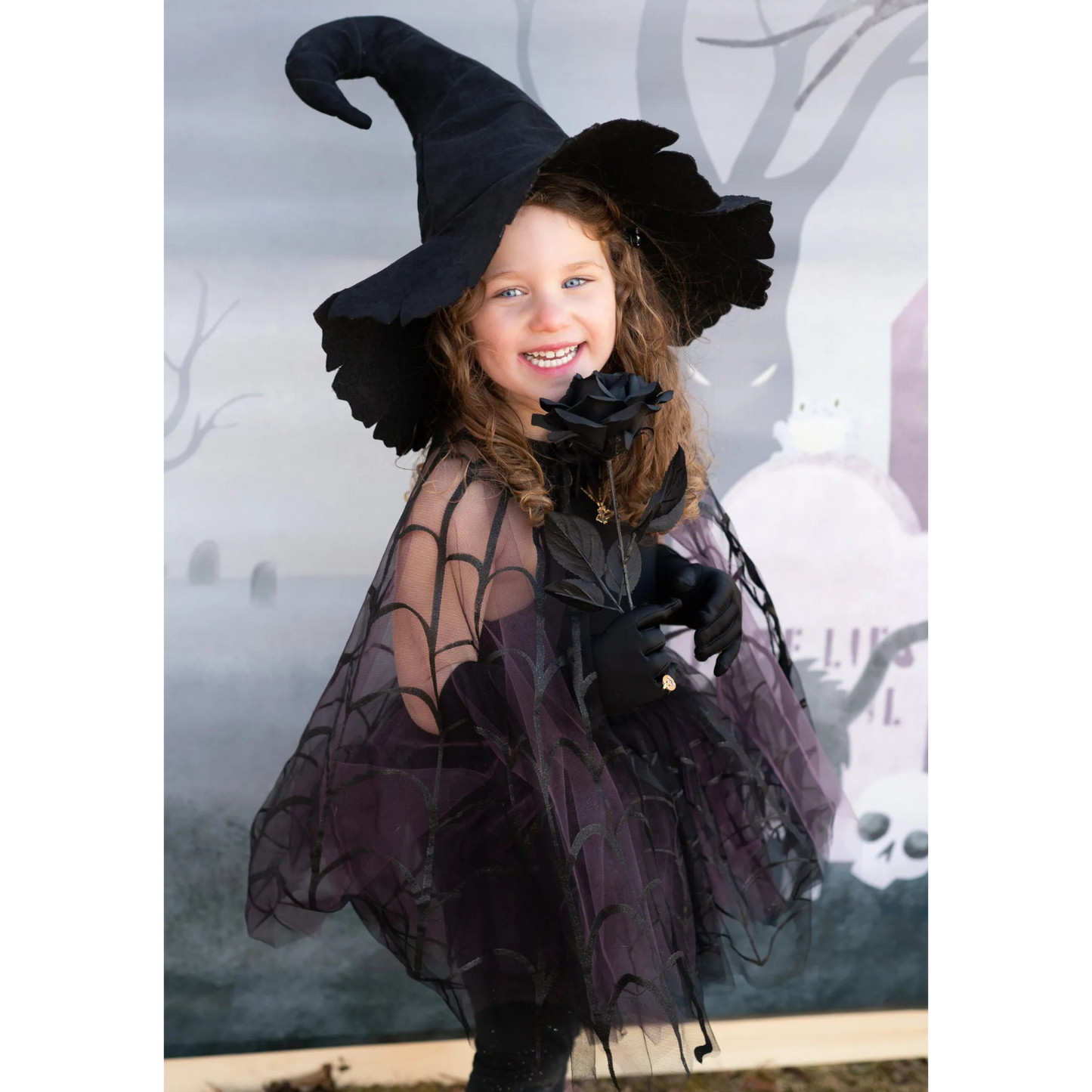 Spiderweb Tutu With Cape, Halloween Costume For Kids 4-6