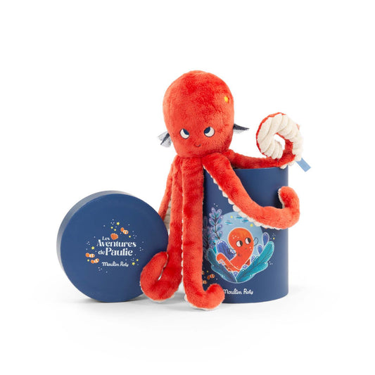 Paulie octopus doll (in a box) Les Aventures de Paulie, Moulin Roty