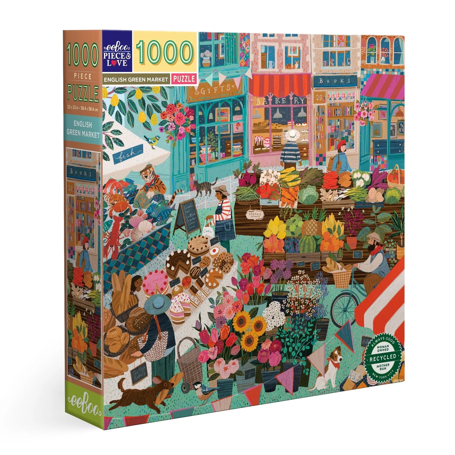 EEBOO PUZZLE 1000 ENGLISH GREEN MARKET