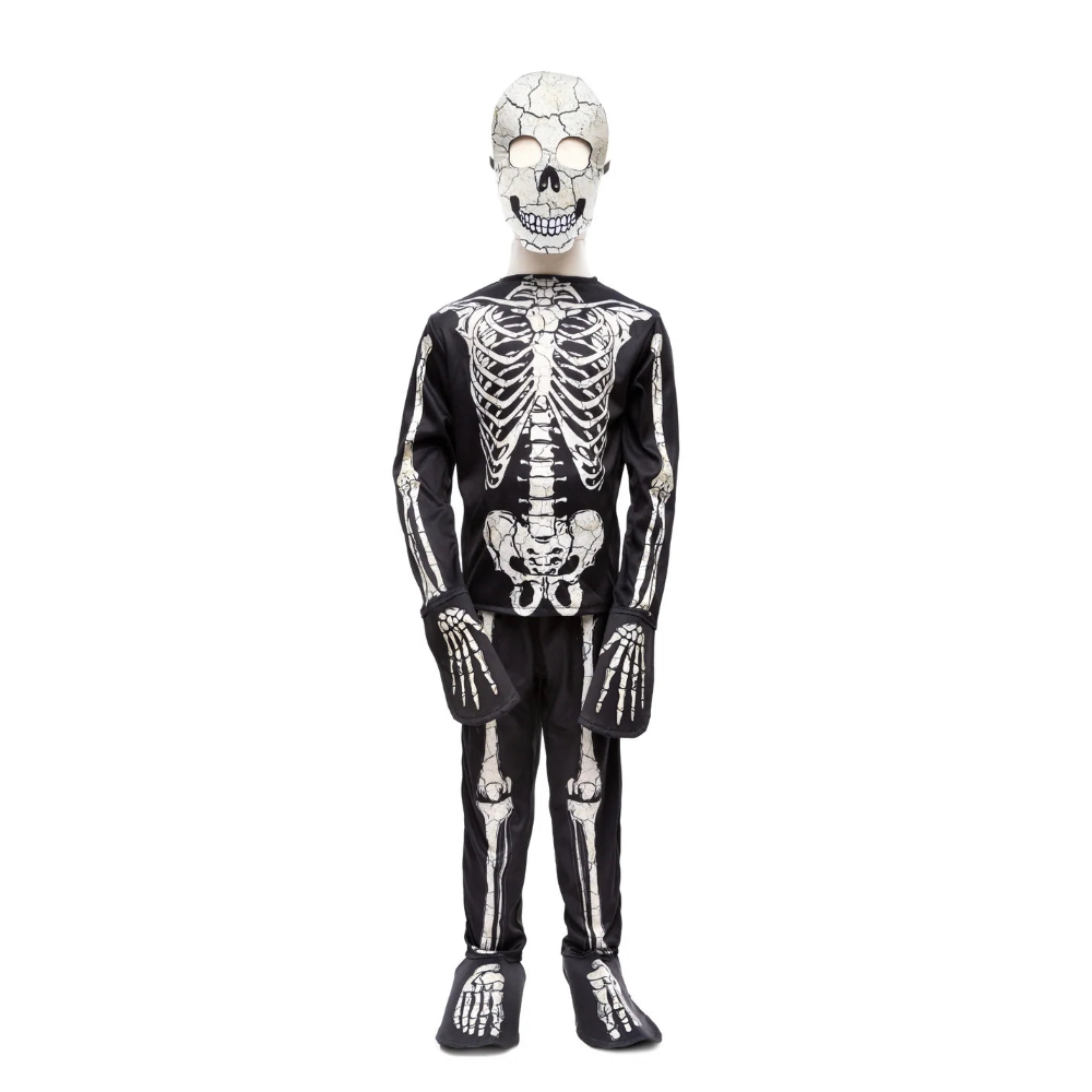 Glow In The Dark Skeleton Halloween Costume For Kids 5-6
