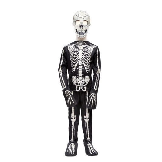 Glow In The Dark Skeleton Halloween Costume For Kids 5-6