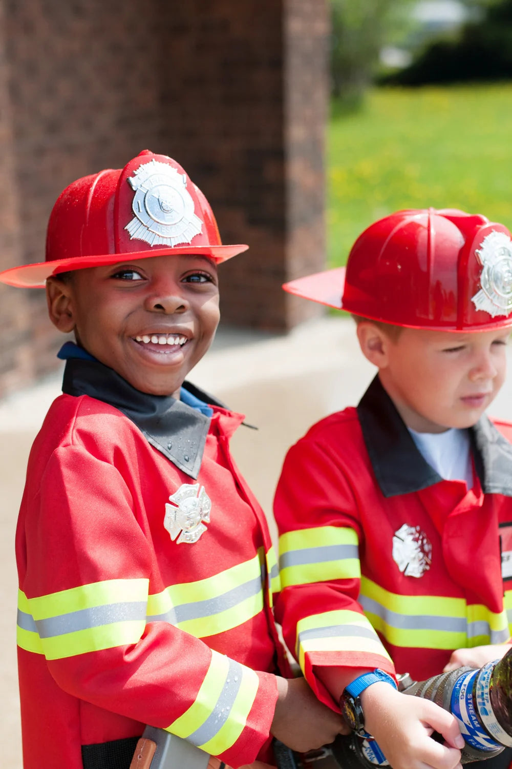 Fireman Coat Costume Set For Kids 3-5, 5-Piece