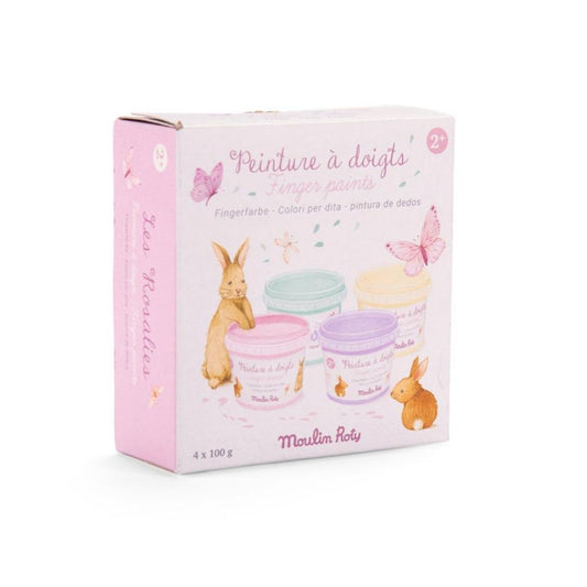 4 pastel finger paints Les Rosalies, Moulin Roty