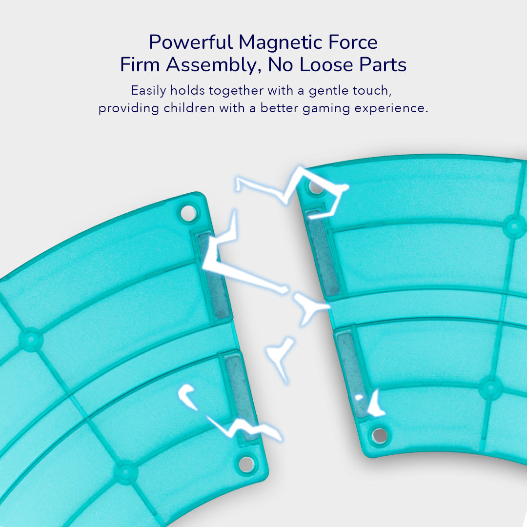 Racing Track: Grooved Magnetic Tiles 115 pcs, Mideer