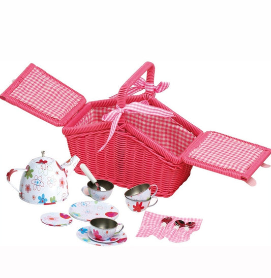 Colourful Flowers Picnic Basket, Small foot