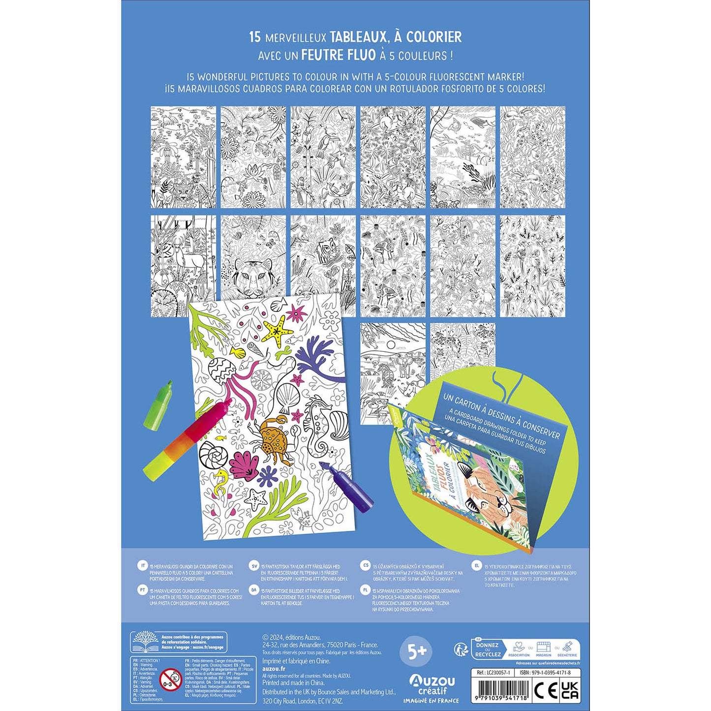 My Creative Notebook - Fluorescent Pictures to Colour In, AUZOU