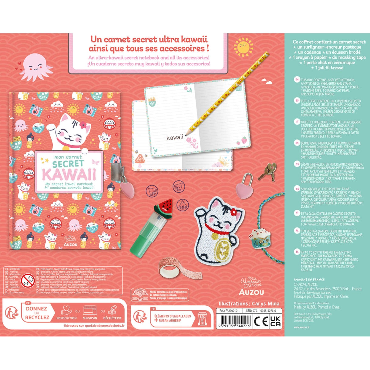 My Creative Stationery - My Secret Kawaii Notebook, AUZOU