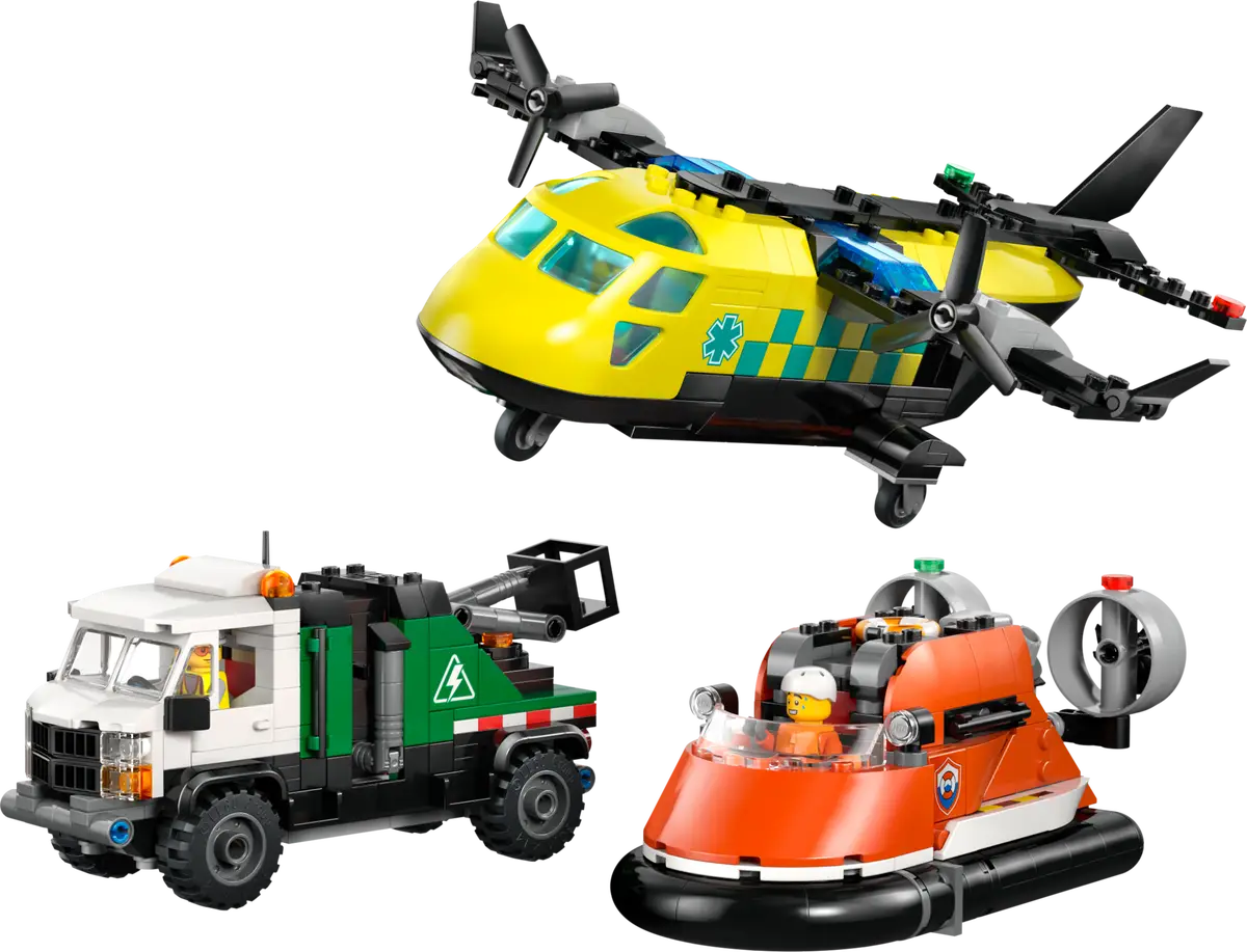 Airplane, Service Truck & Hovercraft Remix 60505, Lego City
