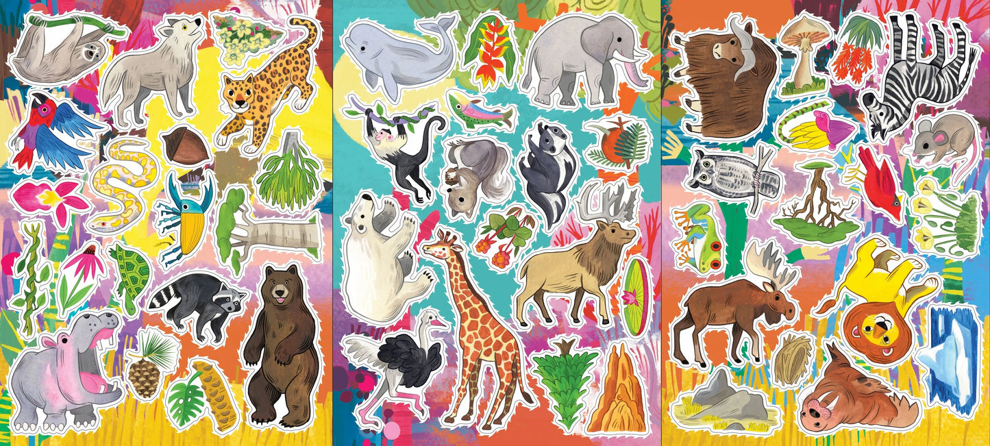 EEBOO LEARN TO DRAW WILD ANIMALS WITH STICKERS