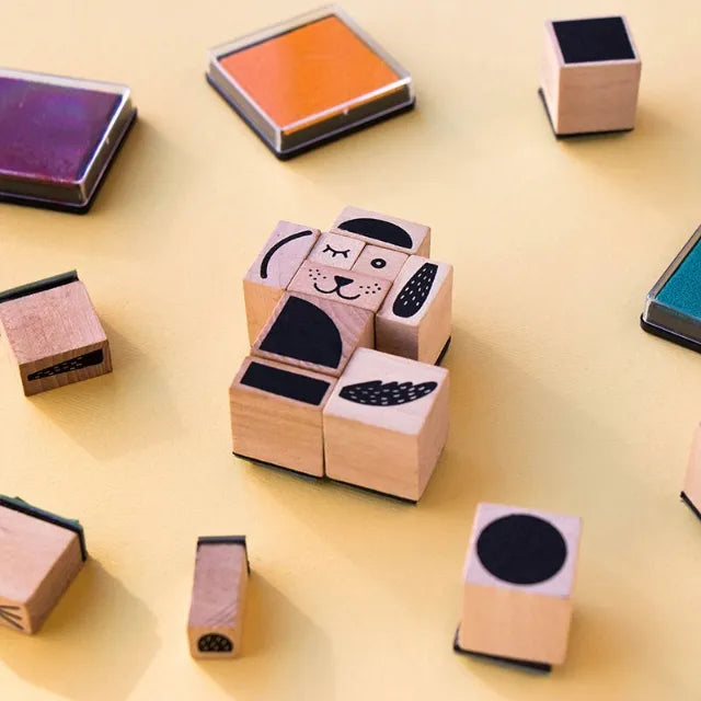 Bam! Create Your Animals: Wooden Stamp Set for Kids 5+