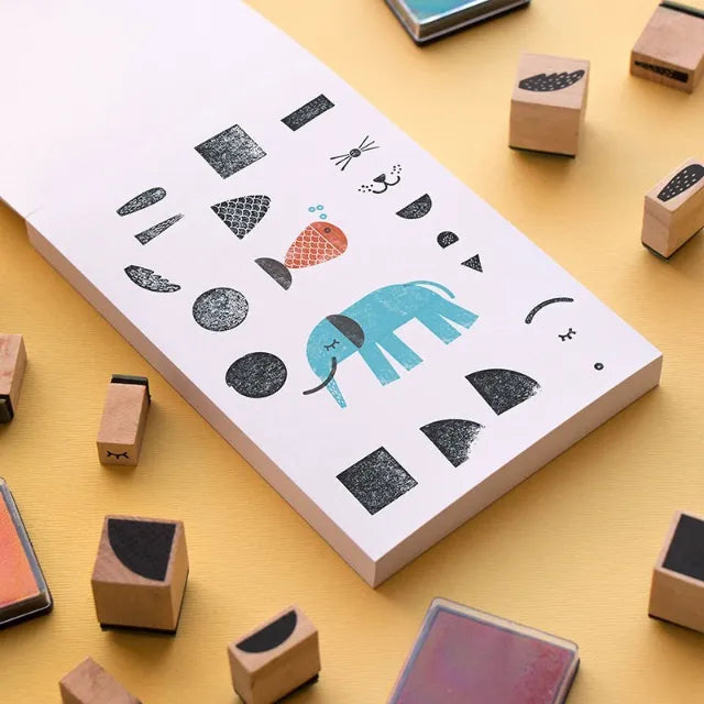 Bam! Create Your Animals: Wooden Stamp Set for Kids 5+