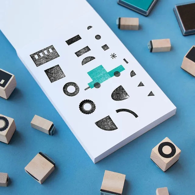 Bam! Create Your Transports: Wooden Stamp Set for Kids 5+