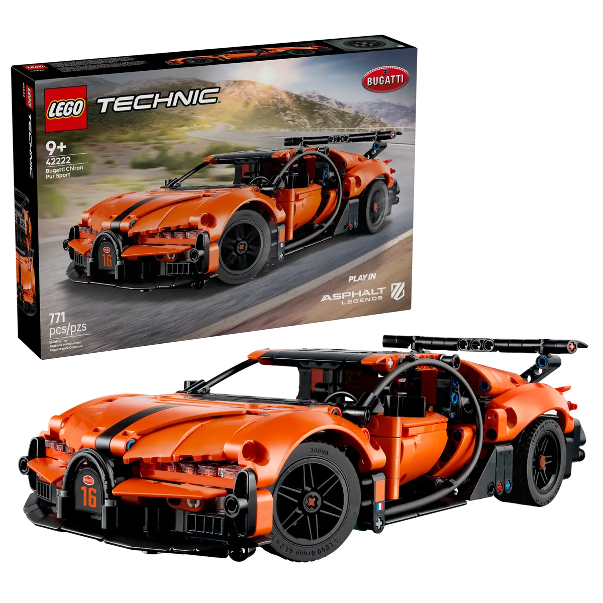 Bugatti Chiron Pur Sport Hypercar 42222, Lego Technic