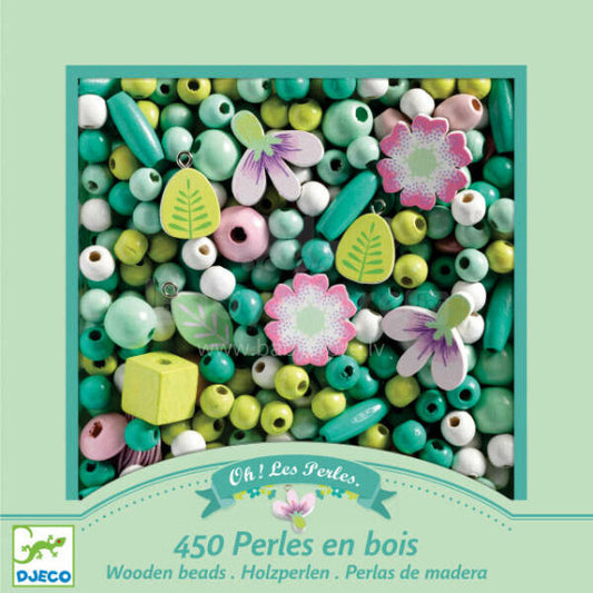Djeco For older children - Beads and Jewellery Wooden beads, leaves and flowers
