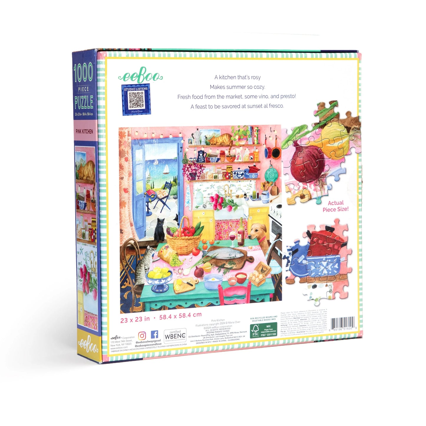 EEBOO PUZZLE 1000 PINK KITCHEN