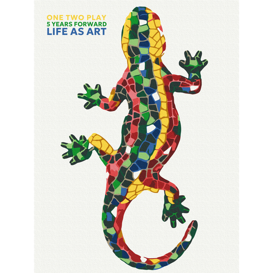 "El Drac" Mosaic Salamander in The Gaudí Style, One Two Play 5 years forward LIFE AS ART