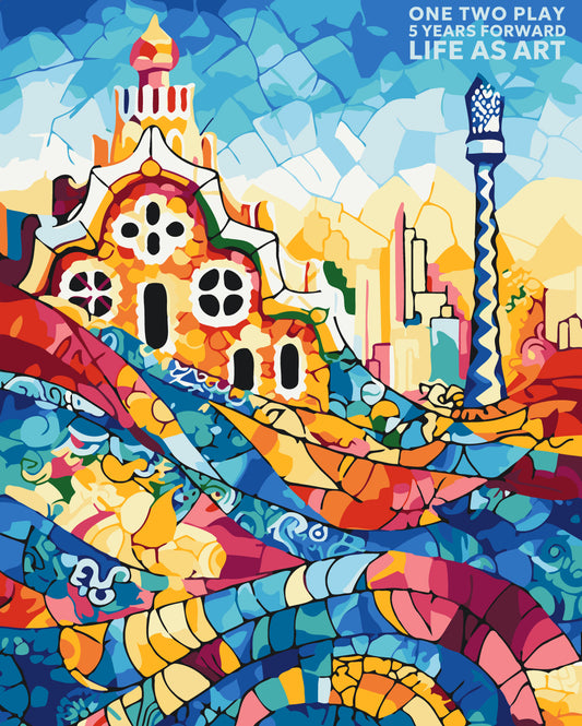 Barcelona Gaudi Park Guell, One Two Play 5 years forward LIFE AS ART